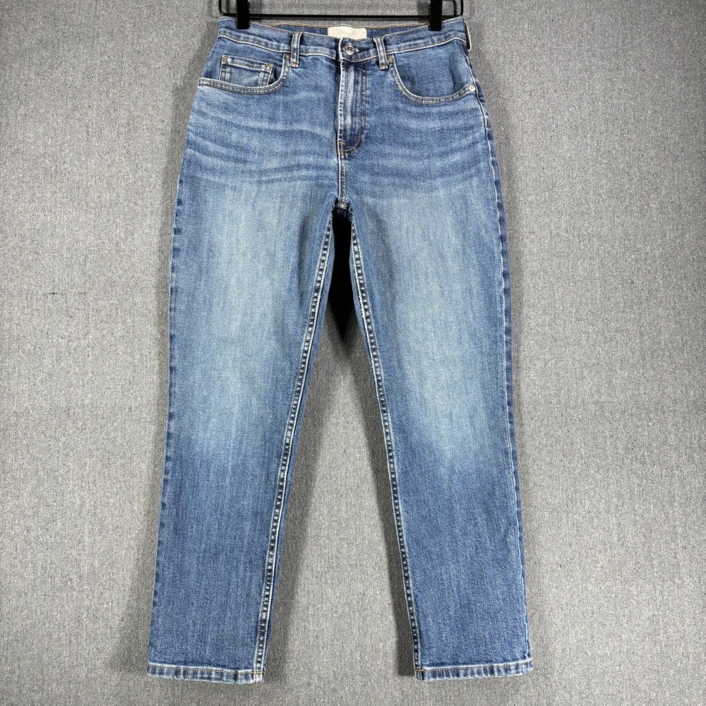 Everlane Womens High Waist Straight Ankle Jeans Medium Wash Blue Size 28